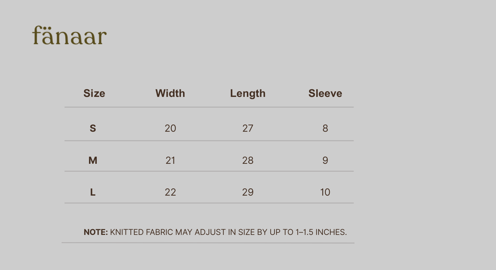 Size Chart