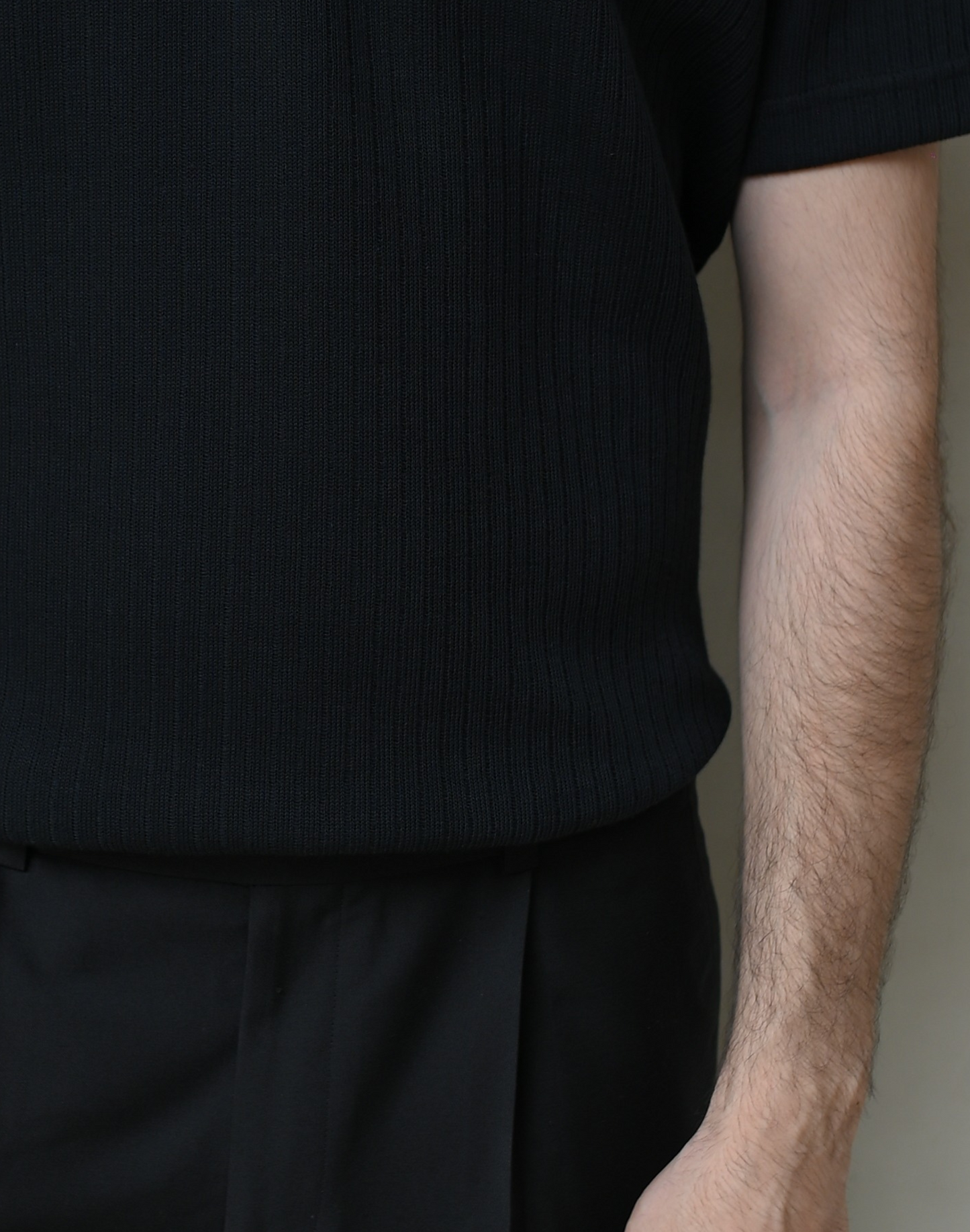 Quad Vertical Rib Drop Needle Polo