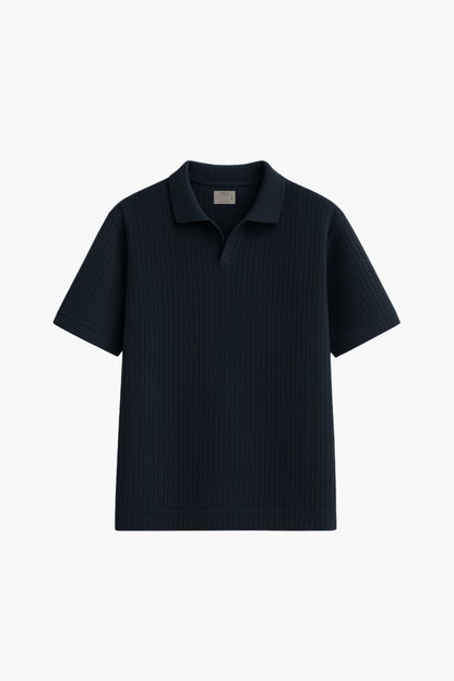 Quad Vertical Rib Drop Needle Polo
