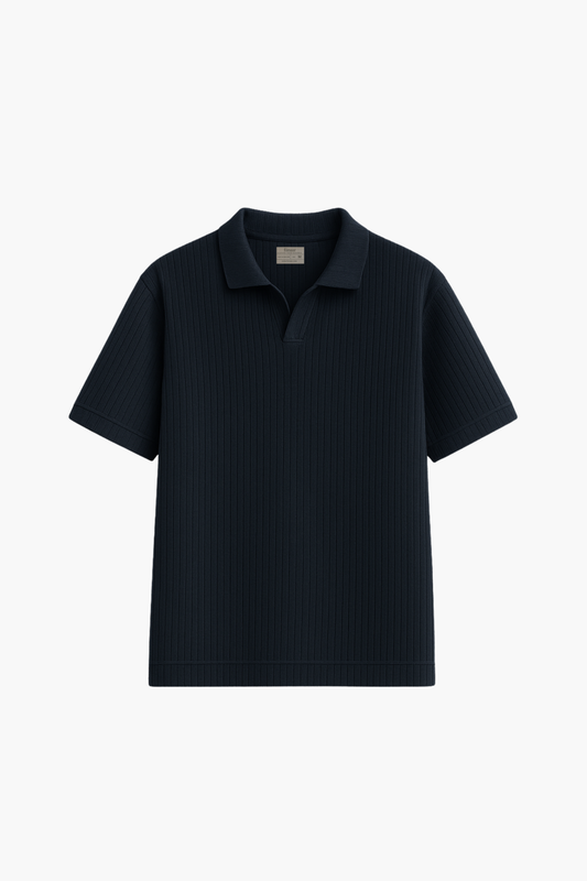Quad Vertical Rib Drop Needle Polo