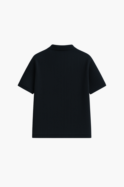 Quad Vertical Rib Drop Needle Polo