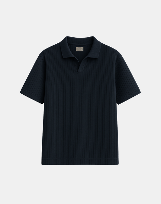 Quad Vertical Rib Drop Needle Polo