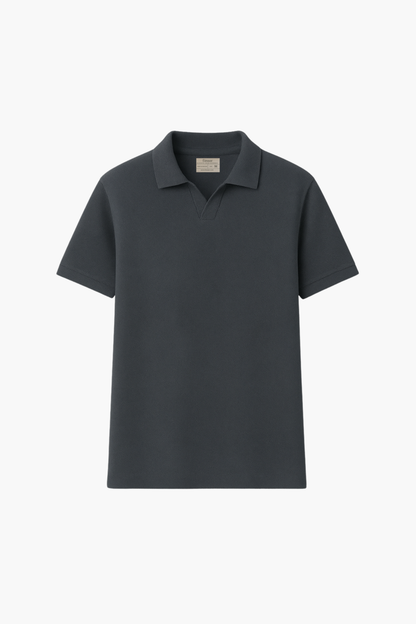Essential Piqué Polo - Charcoal