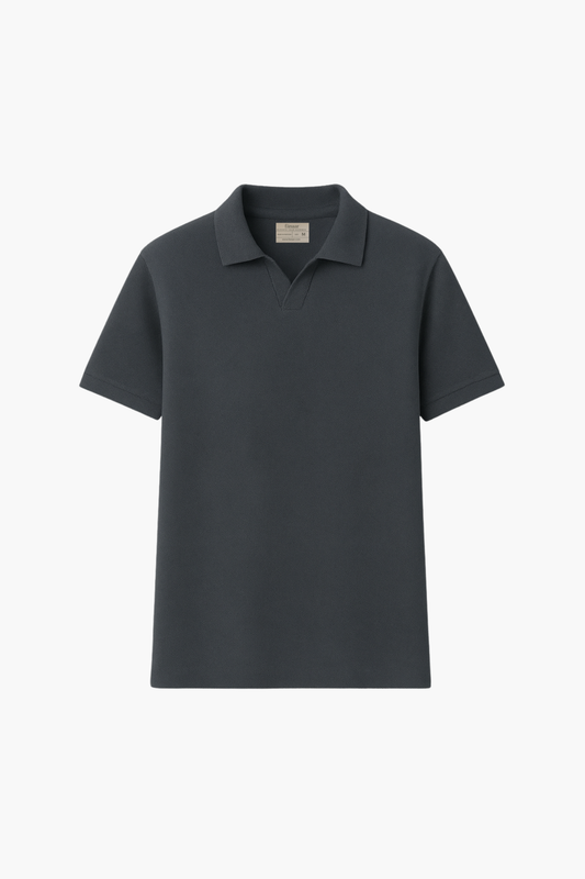 Essential Piqué Polo - Charcoal