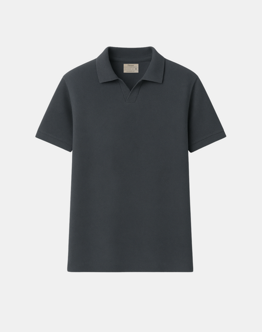 Essential Piqué Polo - Charcoal